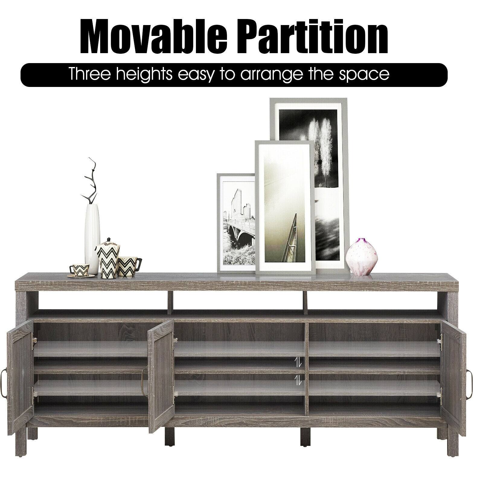 Movable Partition: Three heights easy to arrange the space.