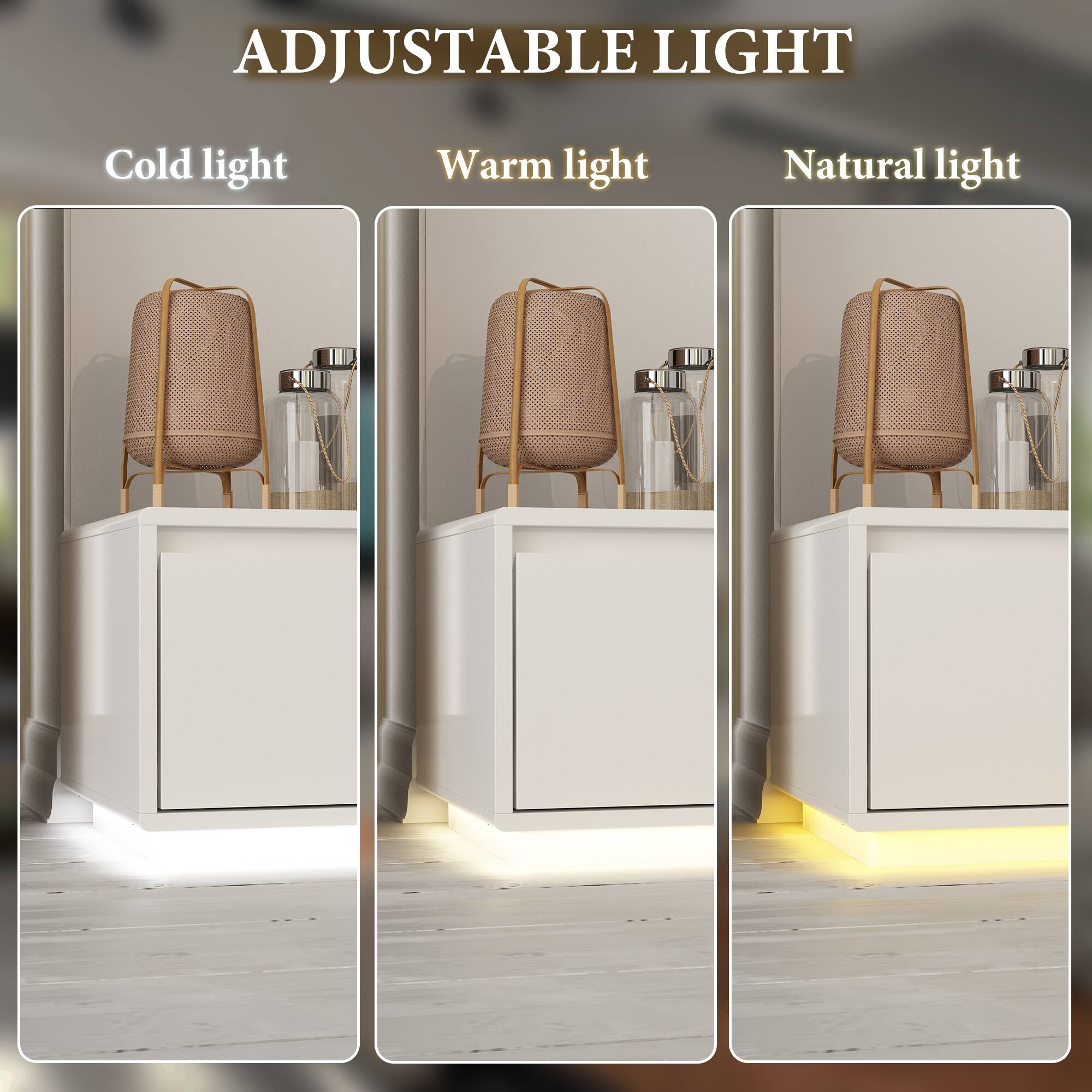 Adjustable Light: Cold Light, Warm Light, Natural Light