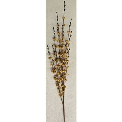 Front. BreeBe - Curly Q Berry Spray - 24" - Mustard & Black - Multi.