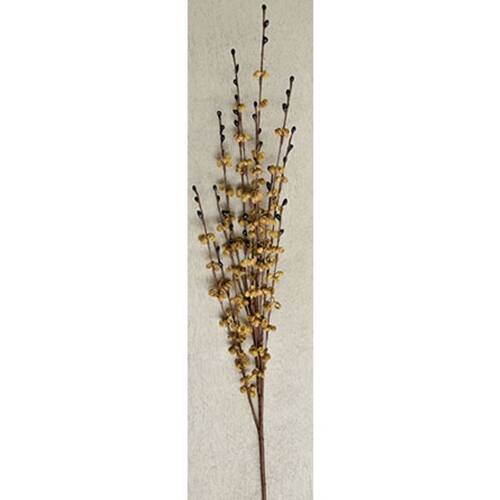 Front. BreeBe - Curly Q Berry Spray - 24" - Mustard & Black - Multi.