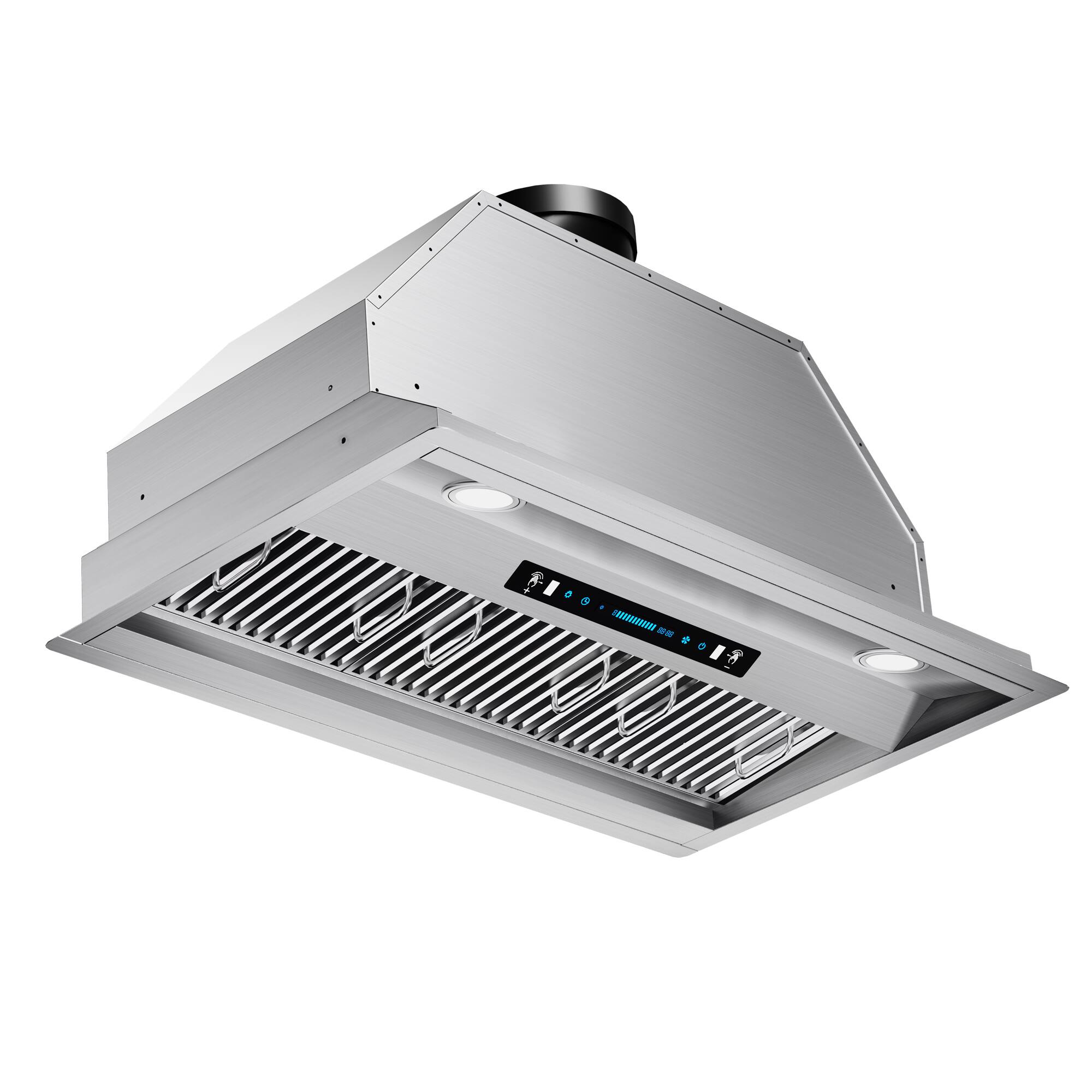 Front. ZJKLA - ZJKLA - 42 inches - Convertible - insert Range Hood - Stainless Steel - Stainless steel.