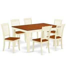 East West Furniture - Dining Room Set Buttermilk & Cherry - Brown