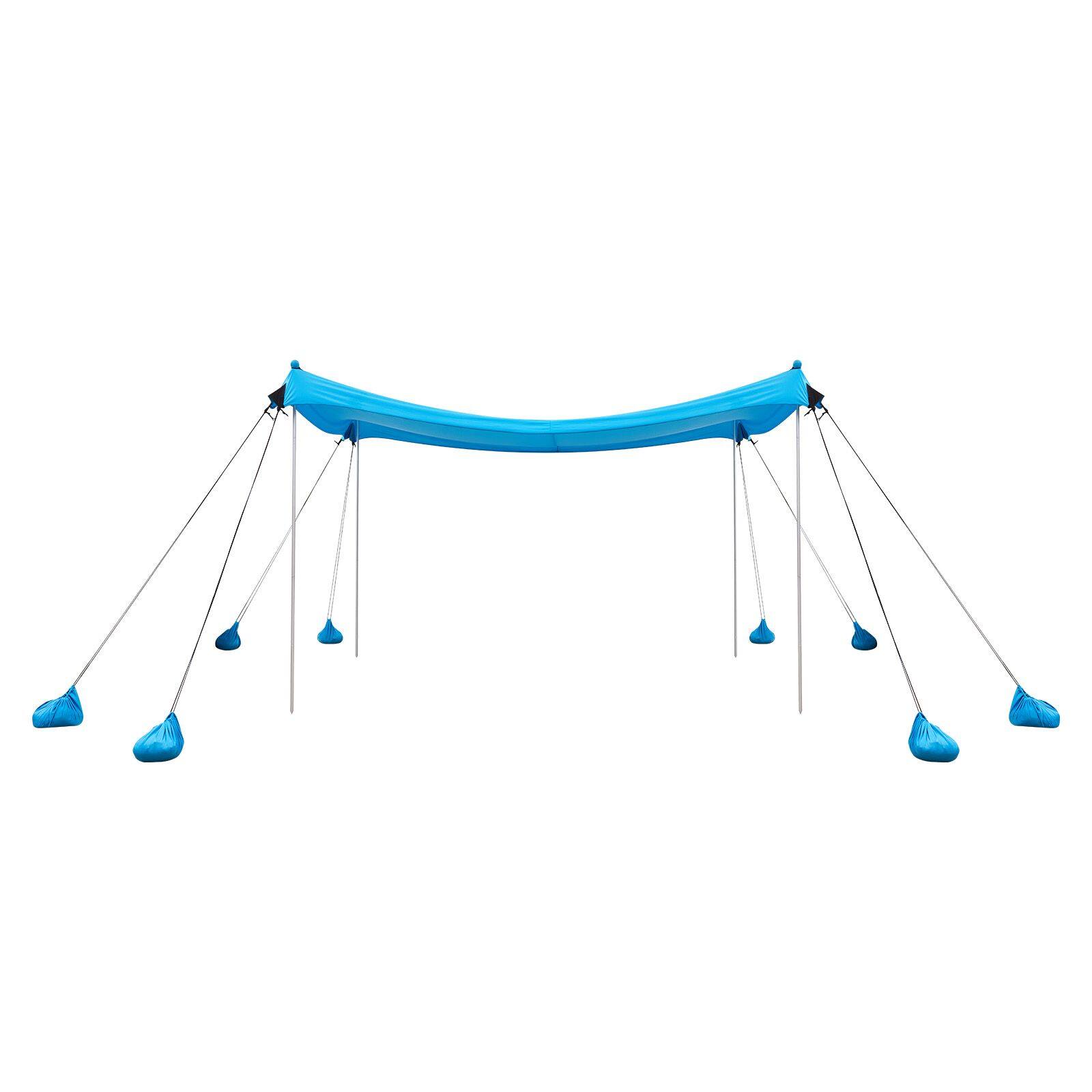 Alt View 7. Loheer - Loheer Beach Tent Sun Shelter UPF50 Pop Up Beach Canopy Portable Shade with Sandbags - Blue.