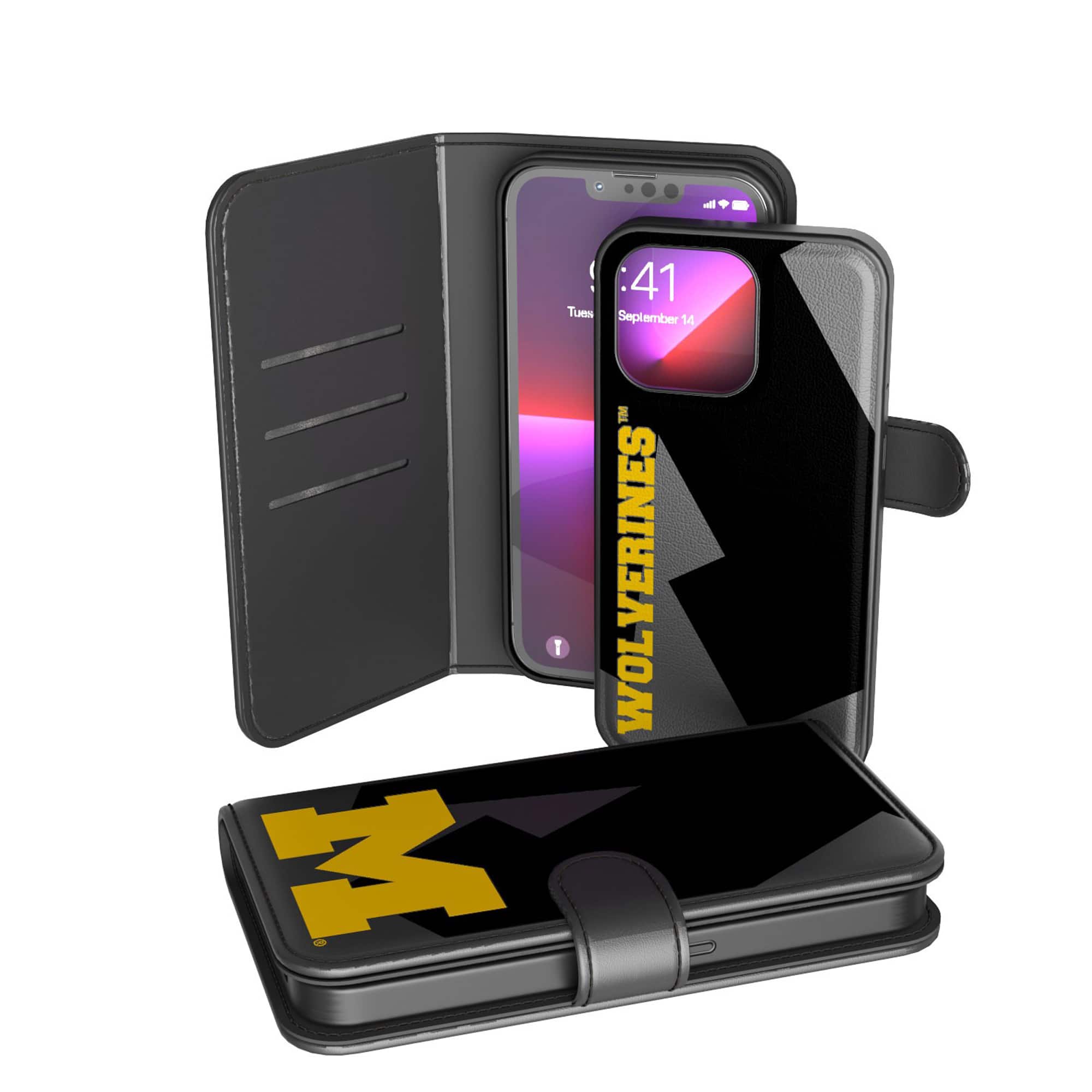 Keyscaper - NCAA - Michigan Wolverines iPhone Wallet Case - 12 Pro Max - Multicolor