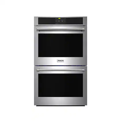 Front. Thor Kitchen - 30 Inch Built-In Electric Double Wall Oven with Air Fry - Stainless Steel.