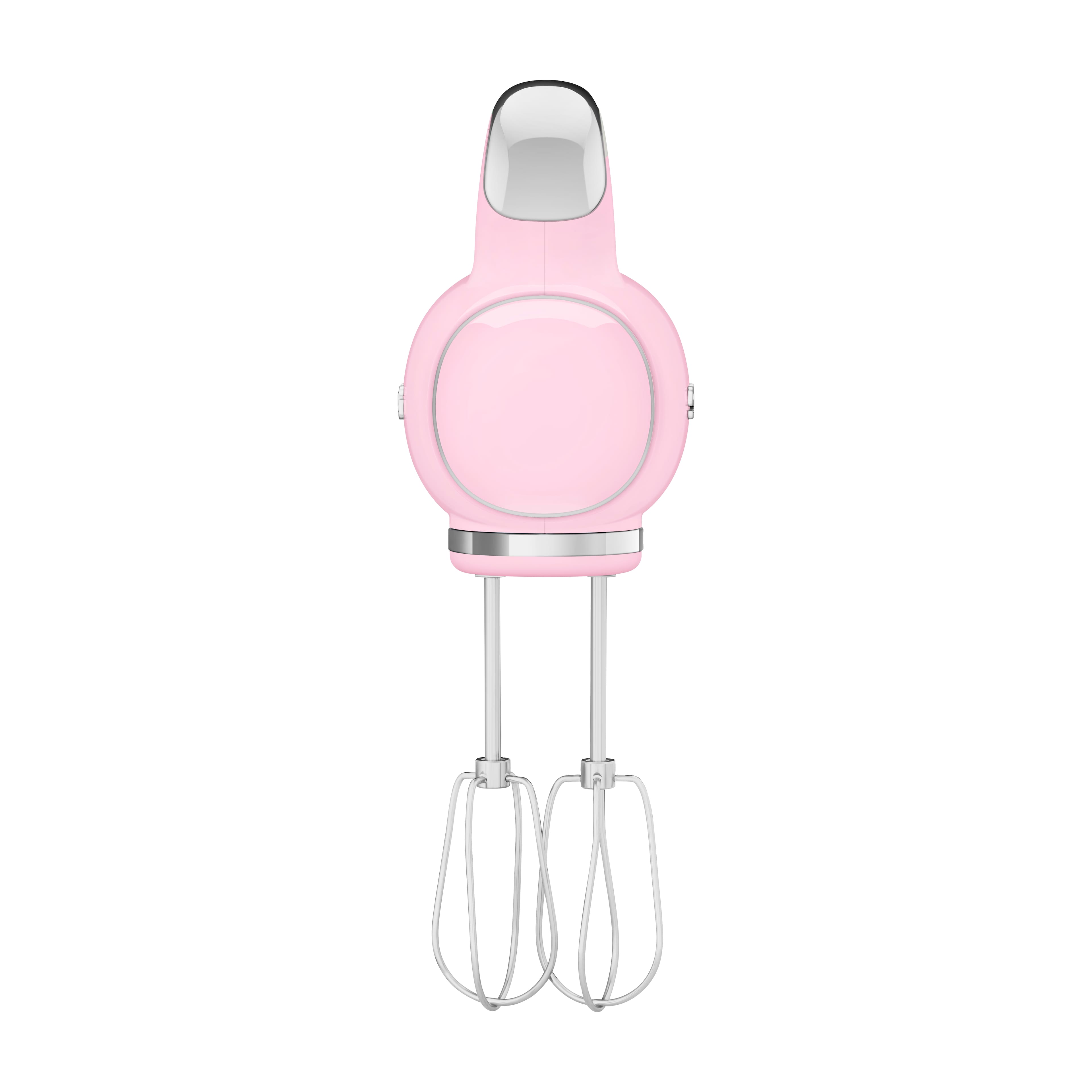 Angle. SMEG - HMF01 9 Speed Hand Mixer - Pink.