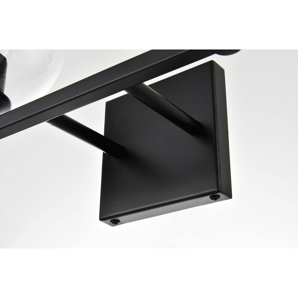 Alt View 1. Living District - Foster 2 light Black and Clear Bath Sconce - Black And Clear.