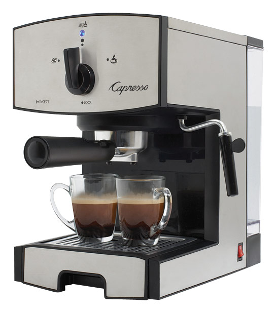 Angle. Capresso - EC50 Espresso Machine with 15 bars of pressure and Milk Frother - Stainless Steel.