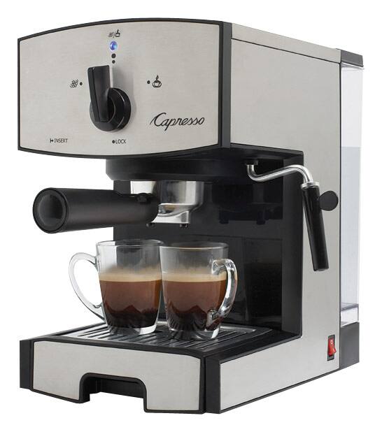 Angle. Capresso - EC50 Espresso Machine with 15 bars of pressure and Milk Frother - Stainless Steel.