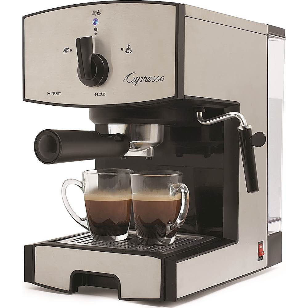 Alt View 11. Capresso - EC50 Espresso Machine with 15 bars of pressure and Milk Frother - Stainless Steel.