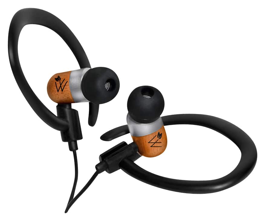 Front. Bazooka - Woodees Sport Earphone - Classic Umber Stain.