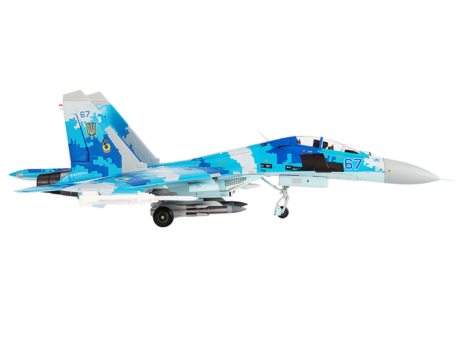 Alt View 2. JC Wings - Sukhoi Su-27UB Flanker Aircraft "831st Tactical Aviation Brigade" (2017) Ukrainian Air Forces 1/72 Model by JC Wings.