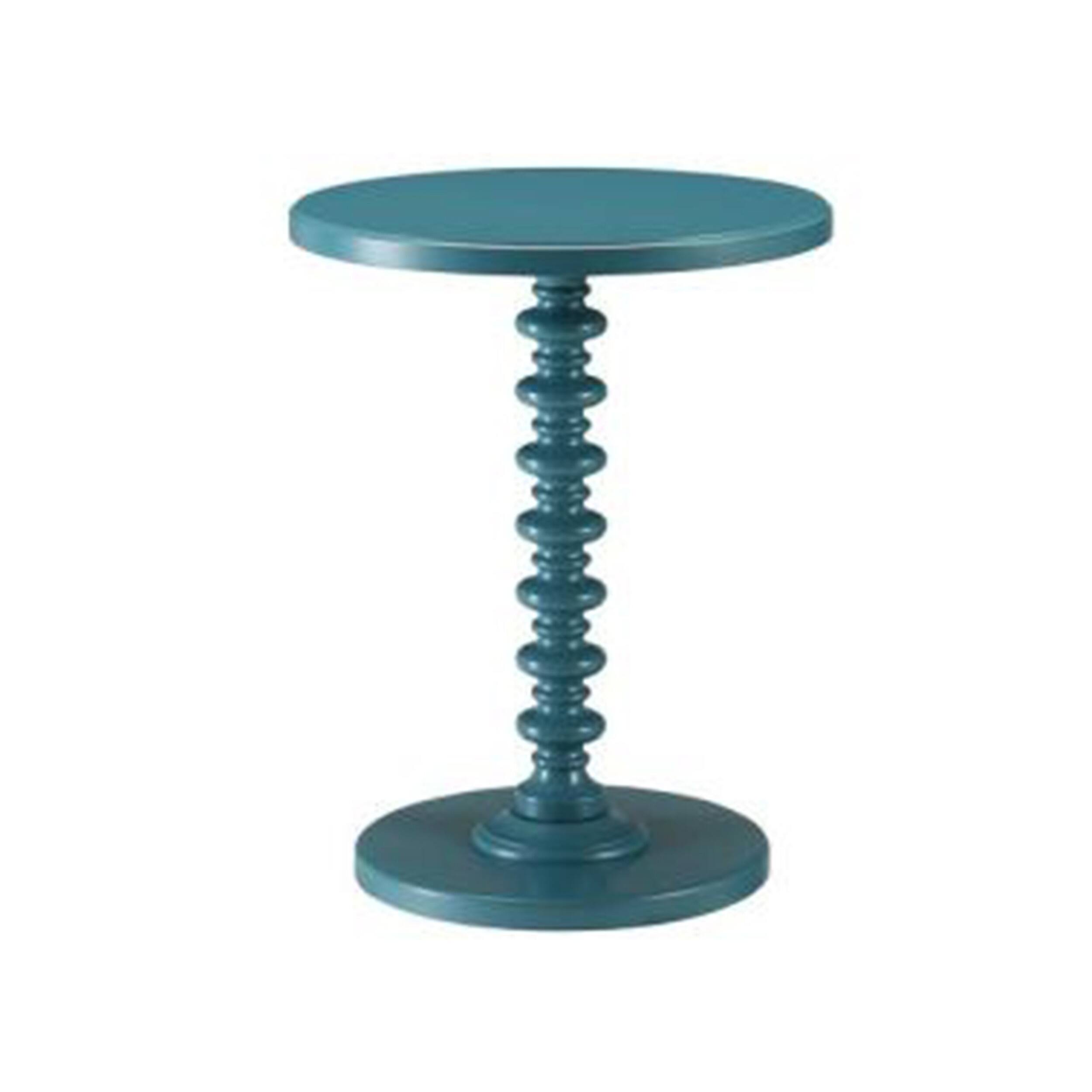 Alt View 1. Manhattan Lane - Astonishing Side Table With Round Top - Teal Blue.