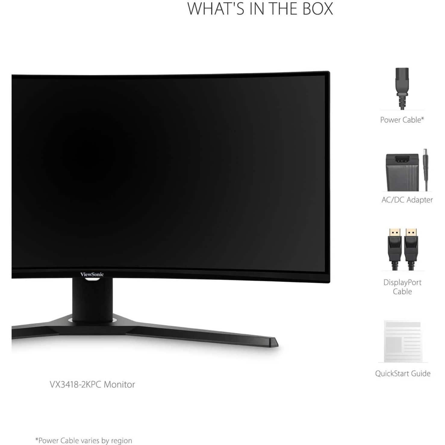 Alt View 27. ViewSonic - VX3418-2KPC 34" LCD Curved FHD Adaptive Sync Gaming Monitor (DisplayPort HDMI) - Black.