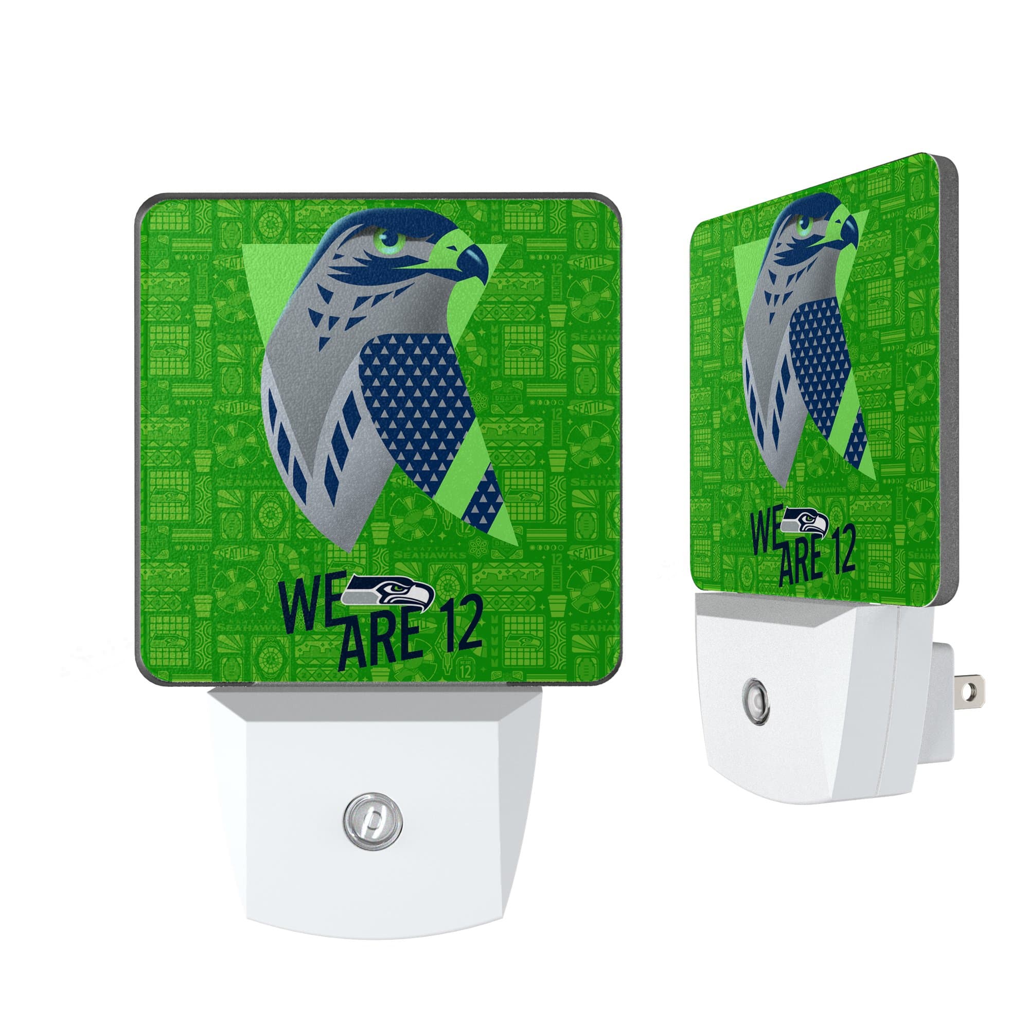 Keyscaper - Seattle Seahawks 2024 Illustrated Limited Edition Nightlight Two-Pack - Multicolor