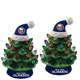 Evergreen Enterprises - New York Islanders 2-Pack 4" Ceramic LED Christmas Tree Set - Multicolor