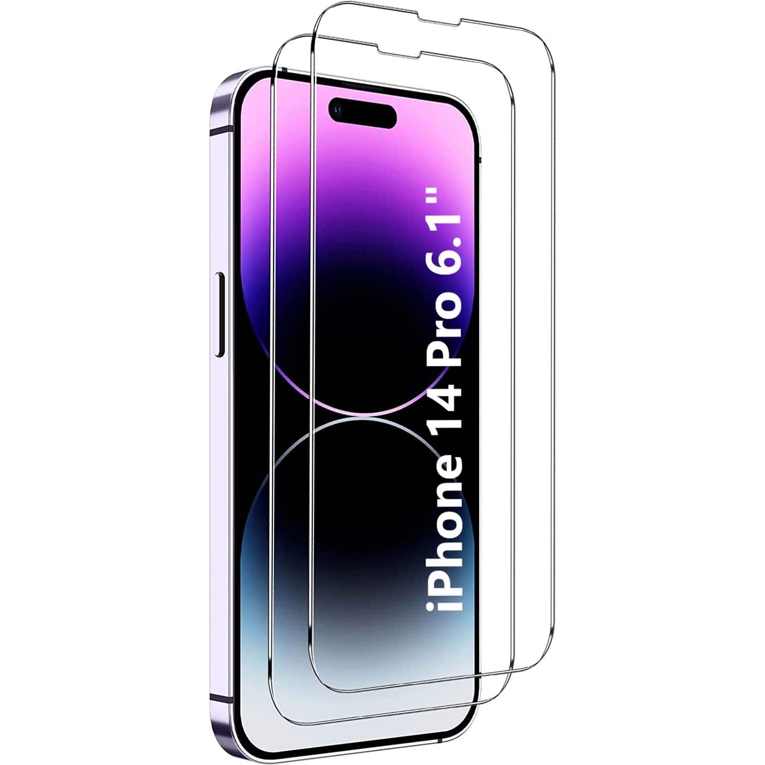 Angle. SaharaCase - ZeroDamage Ultra Strong+ Tempered Glass Screen Protector for Apple iPhone 14 Pro (2-Pack) - Clear.