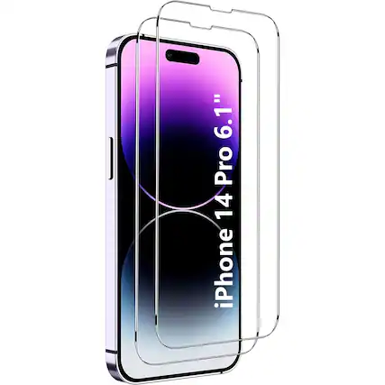 Angle. SaharaCase - ZeroDamage Ultra Strong+ Tempered Glass Screen Protector for Apple iPhone 14 Pro (2-Pack) - Clear.