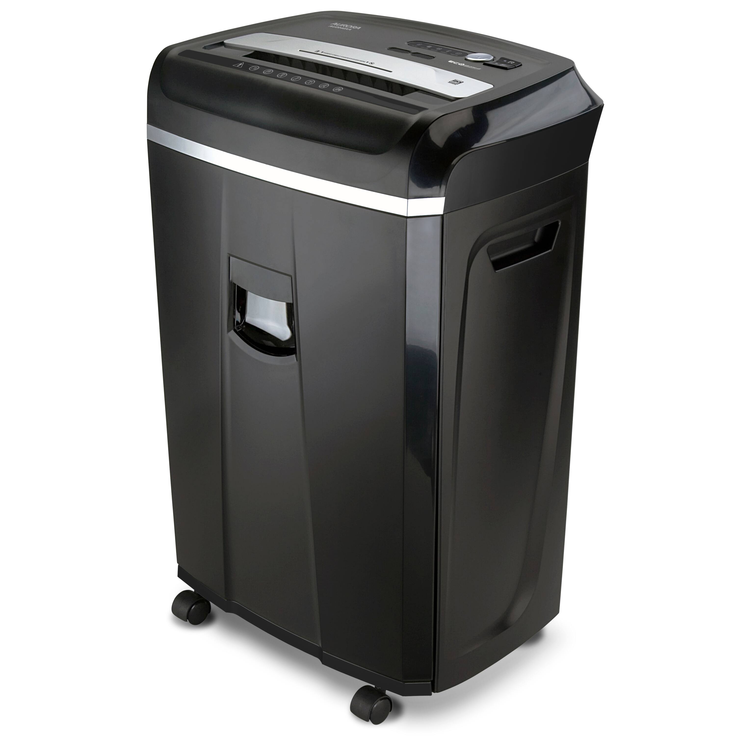 Angle. Aurora - Aurora AU2040XA Anti-Jam Heavy Duty 20-Sheet Crosscut Paper/ CD/ 60 Min/ 7-Gallon Basket Shredder - Black.