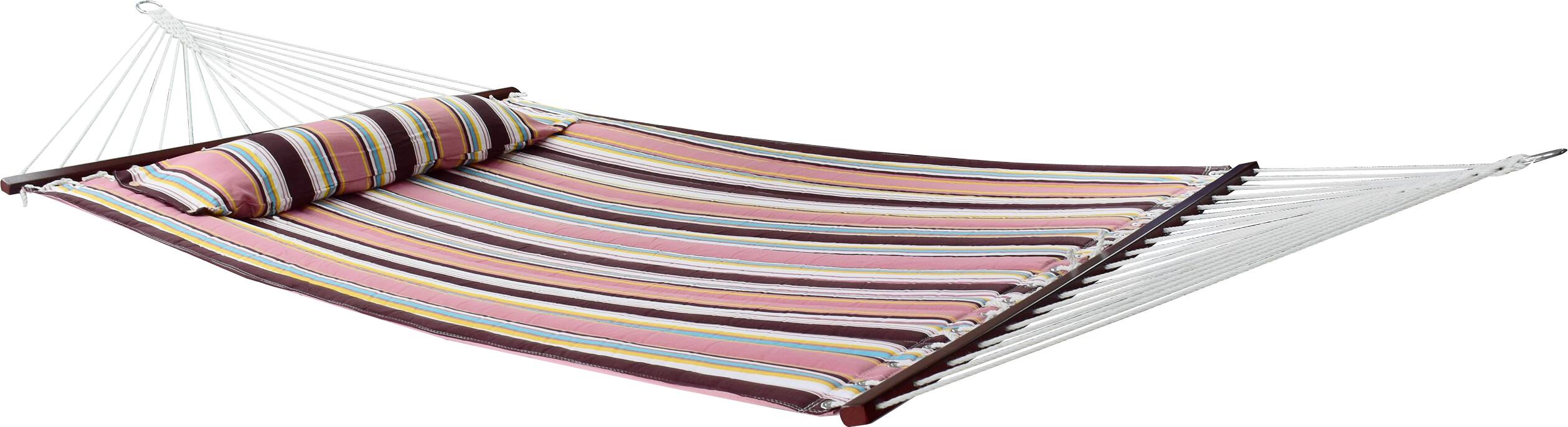 Alt View 3. Sorbus - Sorbus 2-Person Stylish Hammock with Stand- Premium Cotton 53" Large Hammock Bed- with Spreadedbars & Pillow - Mocha.