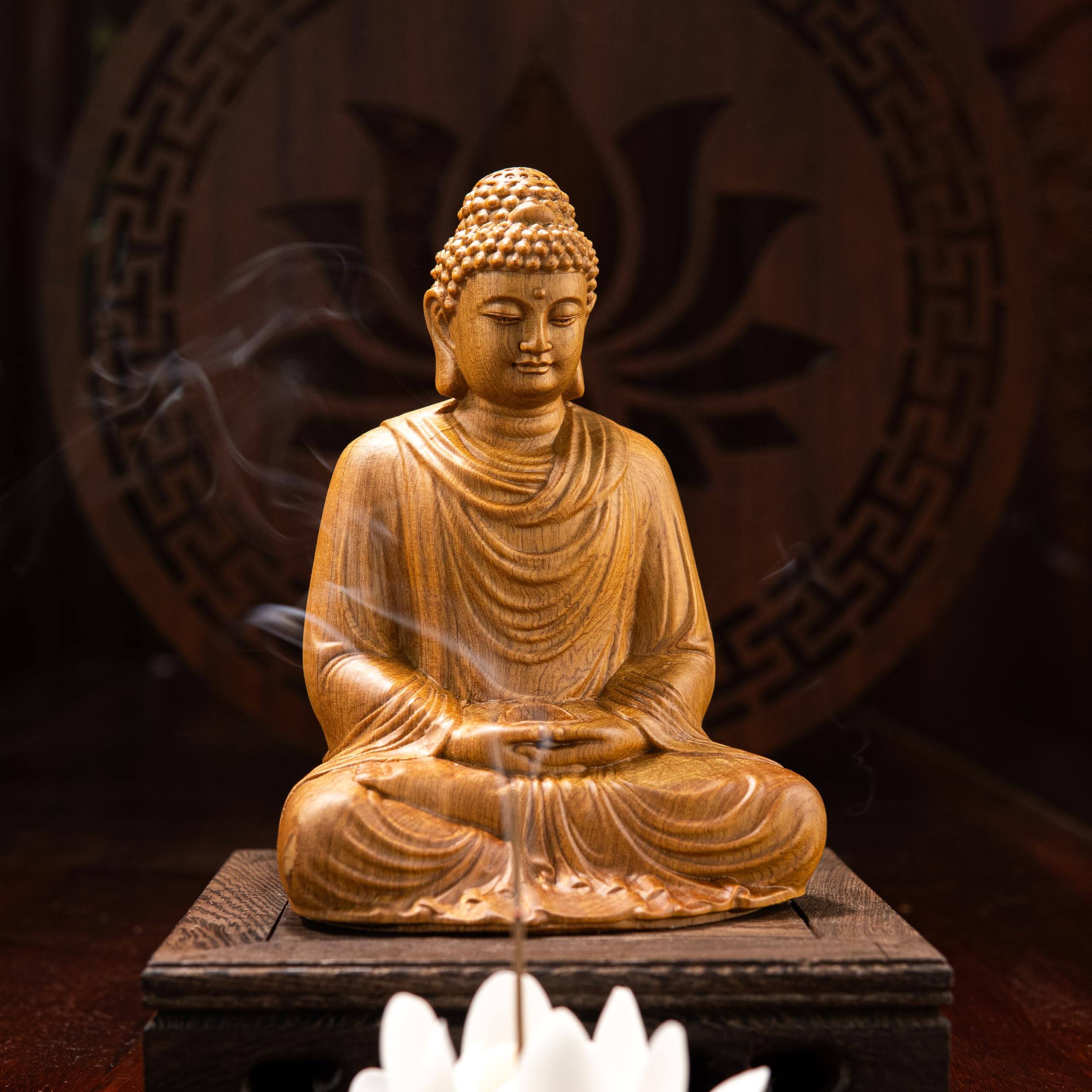 Alt View 7. Refined Abode Design - Buddha Statues For Home Decor Meditation Accessories Zen Spiritual Small Statue Yoga Gift Women And Men - Meditating Buddha on Lotus.