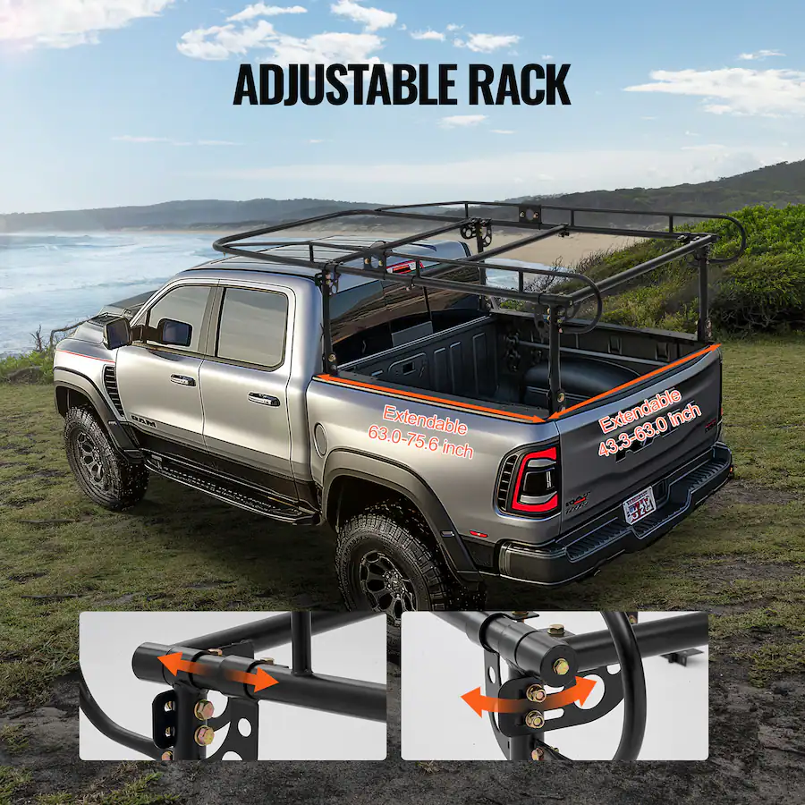 VEVOR Truck Ladder Rack,1000 LBS/454 KG Strong Capacity Truck Racks,Non ...