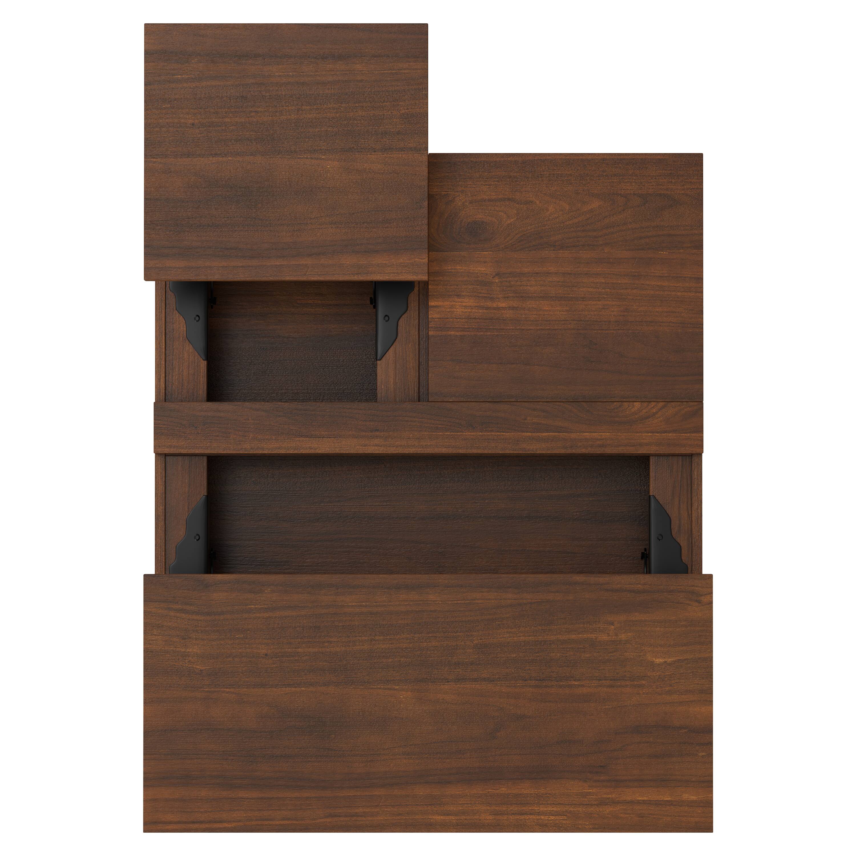 Alt View 7. Simpli Home - Hunter  32 inch Wide Square Industrial Lift Top Coffee Table in Walnut - Walnut.