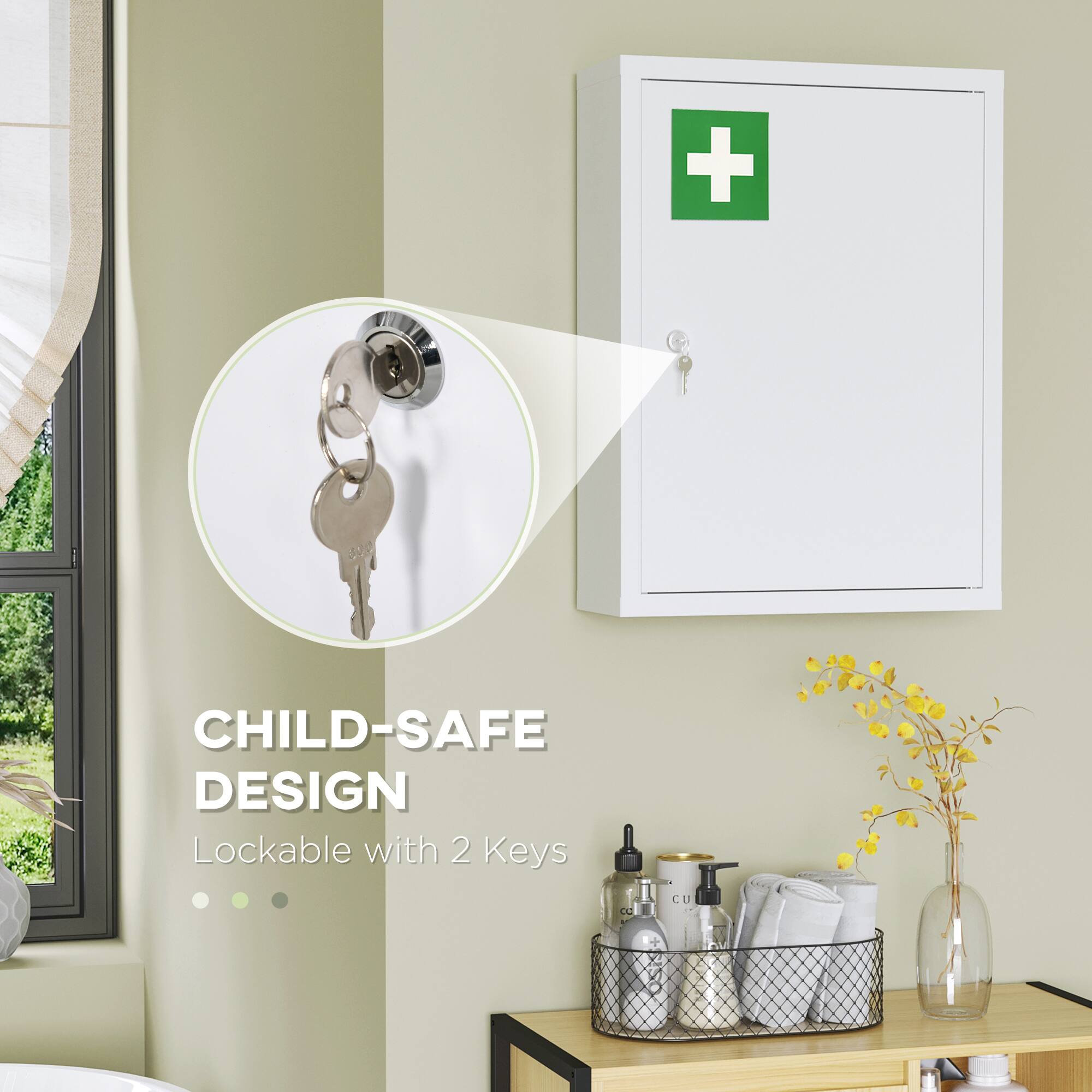 CHILD-SAFE DESIGN, Lockable with 2 Keys, CC CU