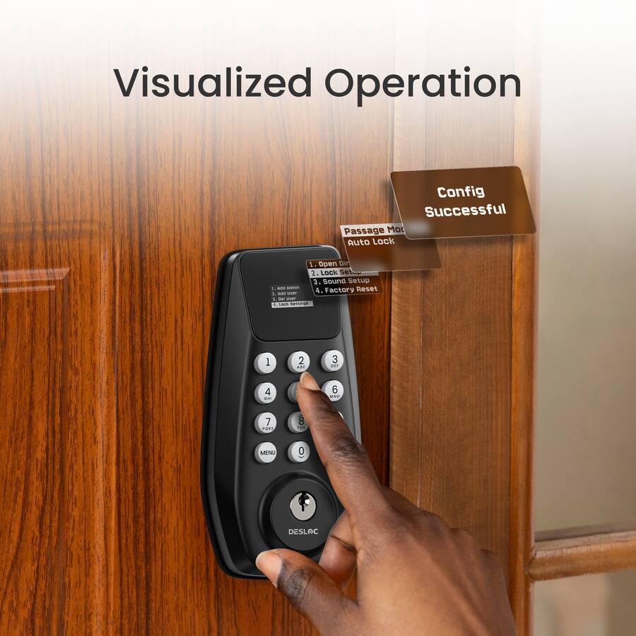DESLOC C100 Smart Door Lock with Visible Display, Smart Keypad Deadbolt ...