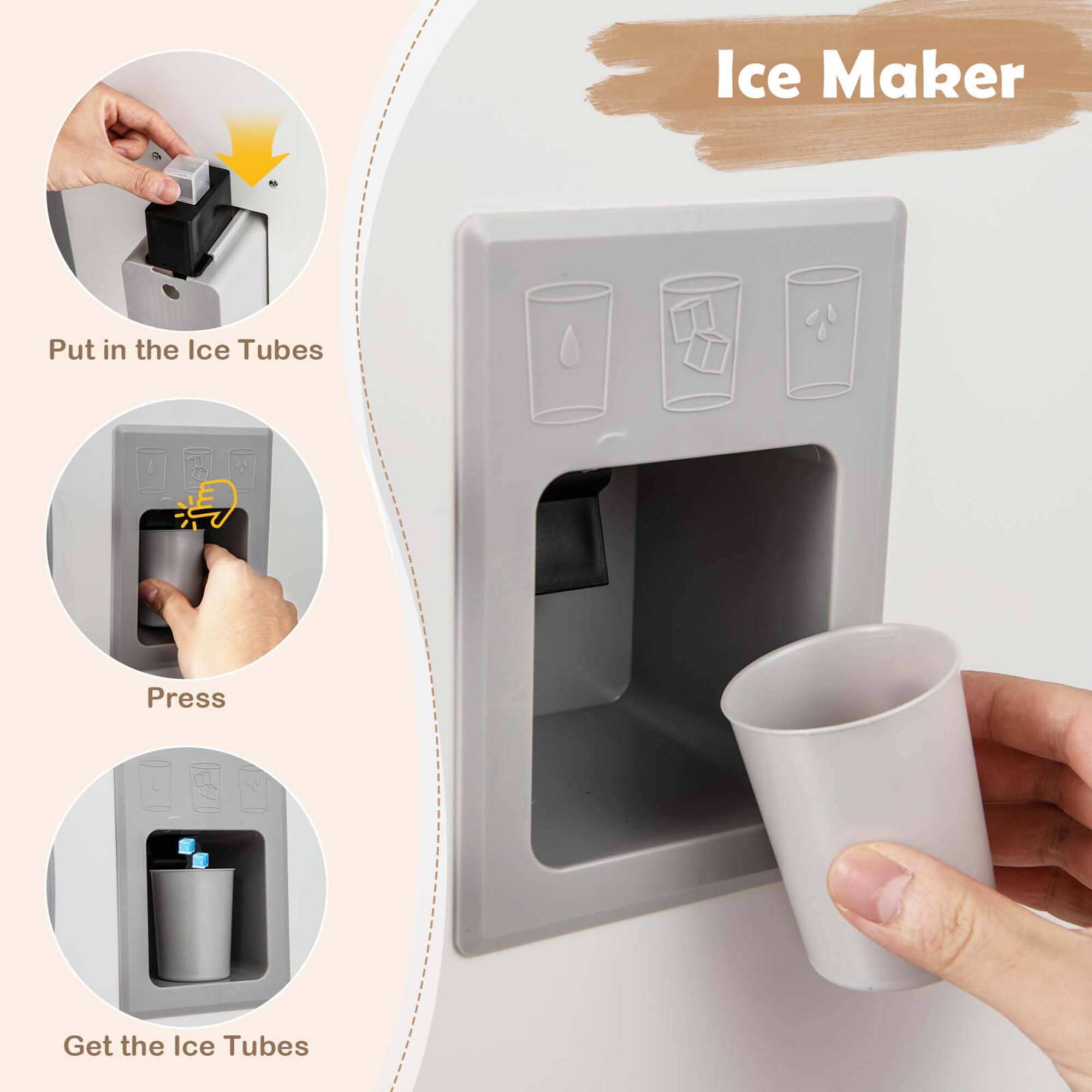 Ice Maker

1. Put in the Ice Tubes
2. Press
3. Get the Ice Tubes