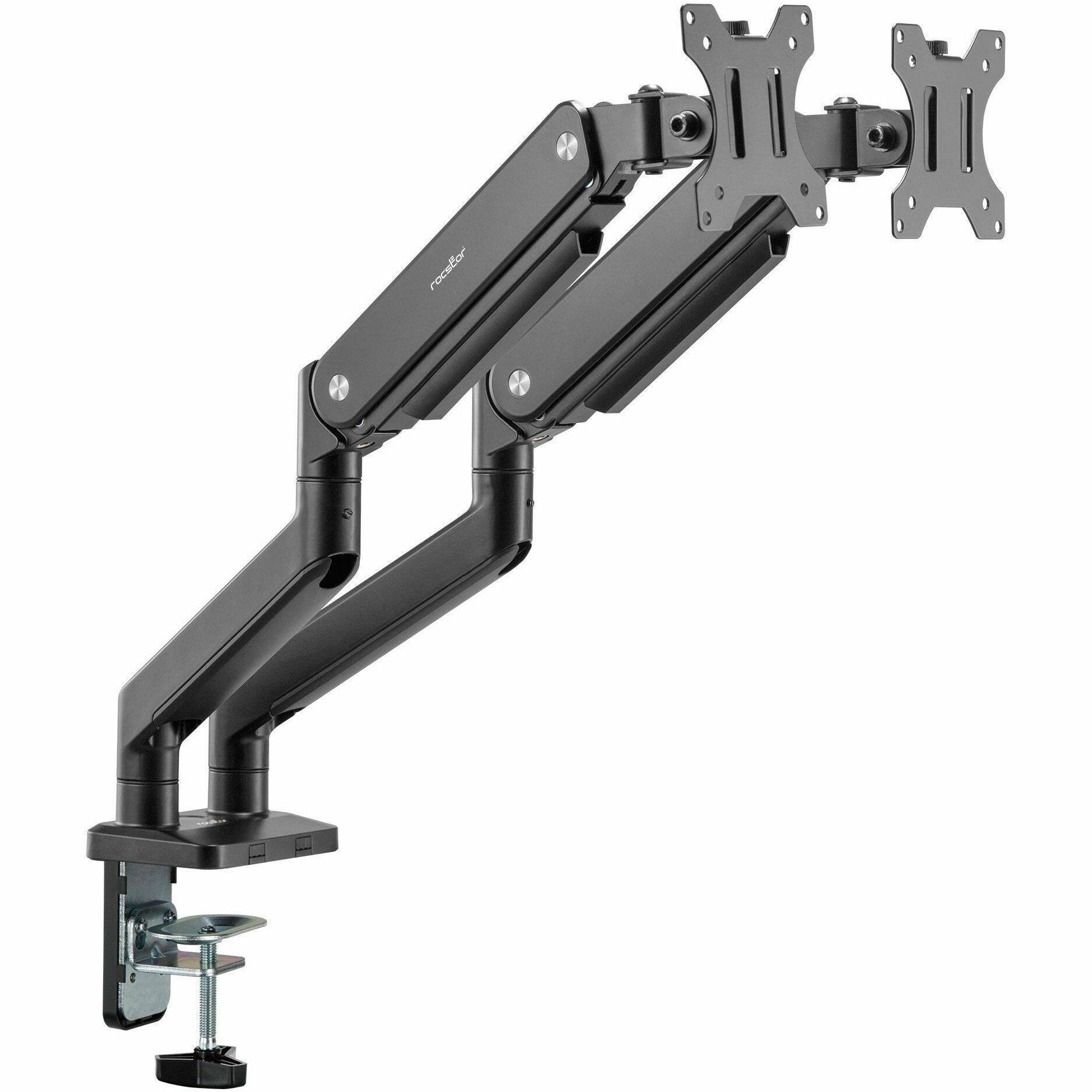 Alt View 7. Rocstor - Rocstor ErgoReach Mounting Arm for Monitor - Black - Landscape/Portrait - 2 Display(s) Supported - 17" to 32" Screen - Black.