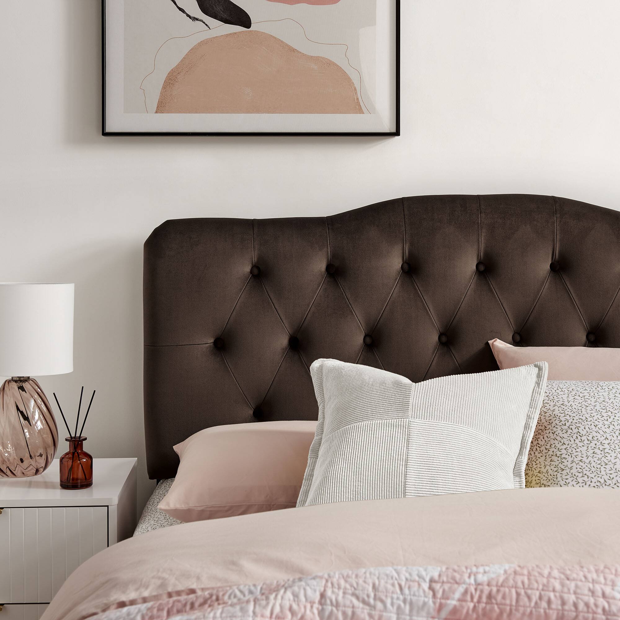 Alt View 1. Modway - Annabel Diamond Tufted Performance Velvet Headboard by Modway - Chocolate Brown.