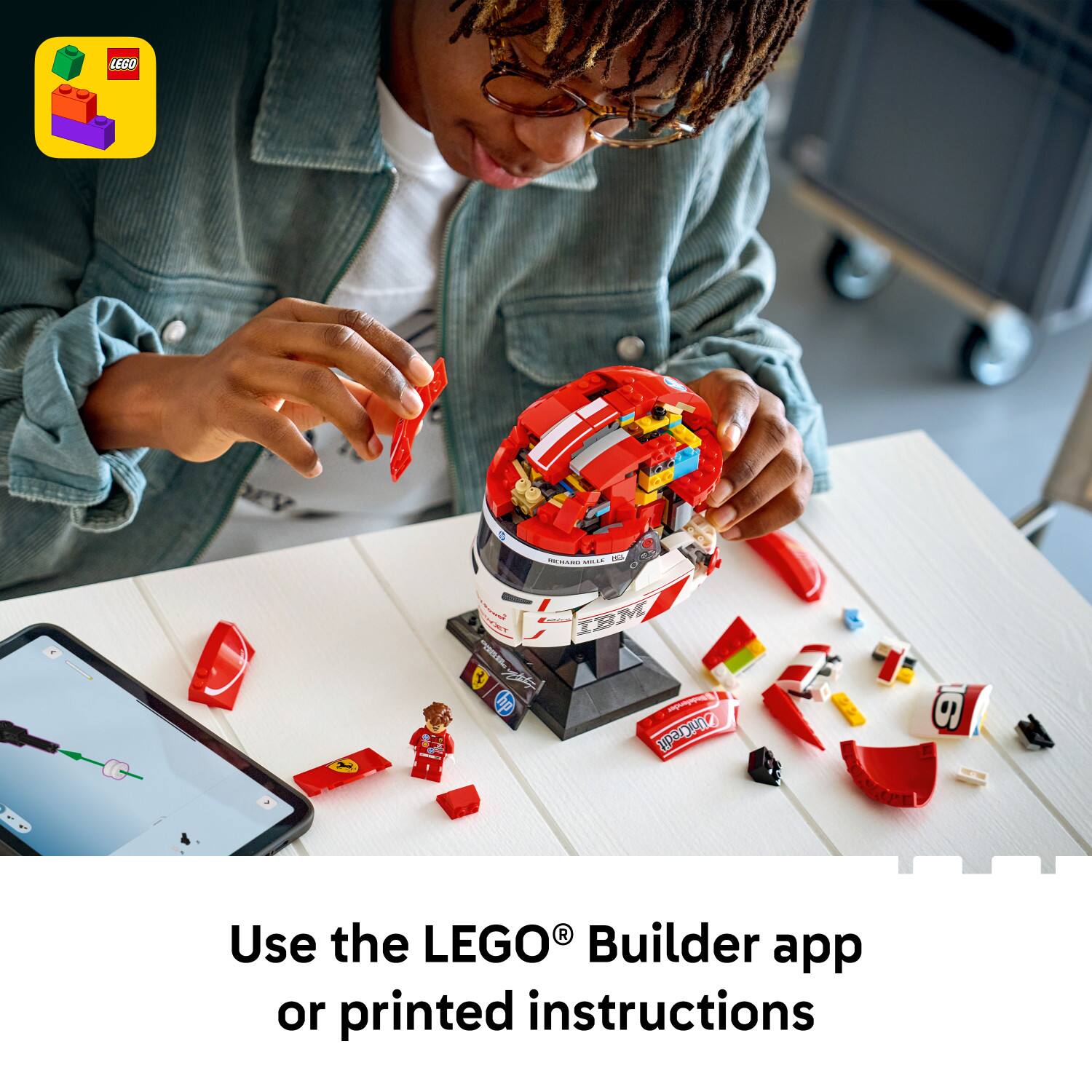 Use the LEGO® Builder app or printed instructions