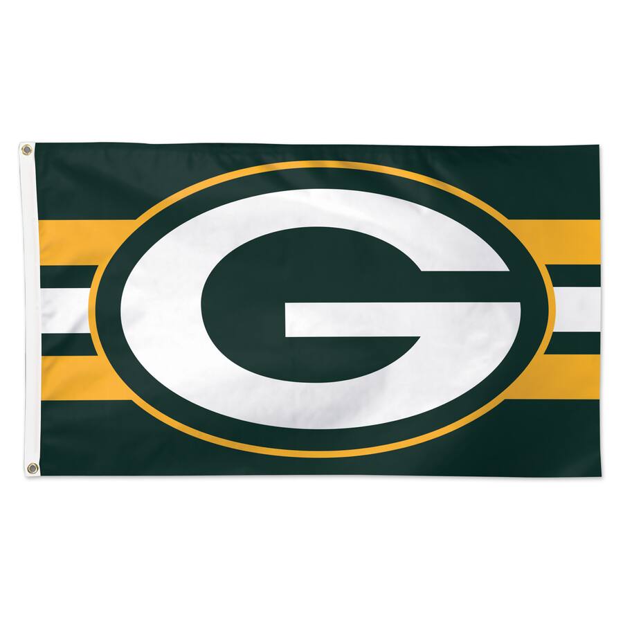 Evergreen 1.04-ft W x 1.5-ft H Embroidered Green Bay Packers Flag in the Decorat Evergreen 1.04-ft W x 1.5-ft H Embroidered Green Bay Packers Flag in the Decorat