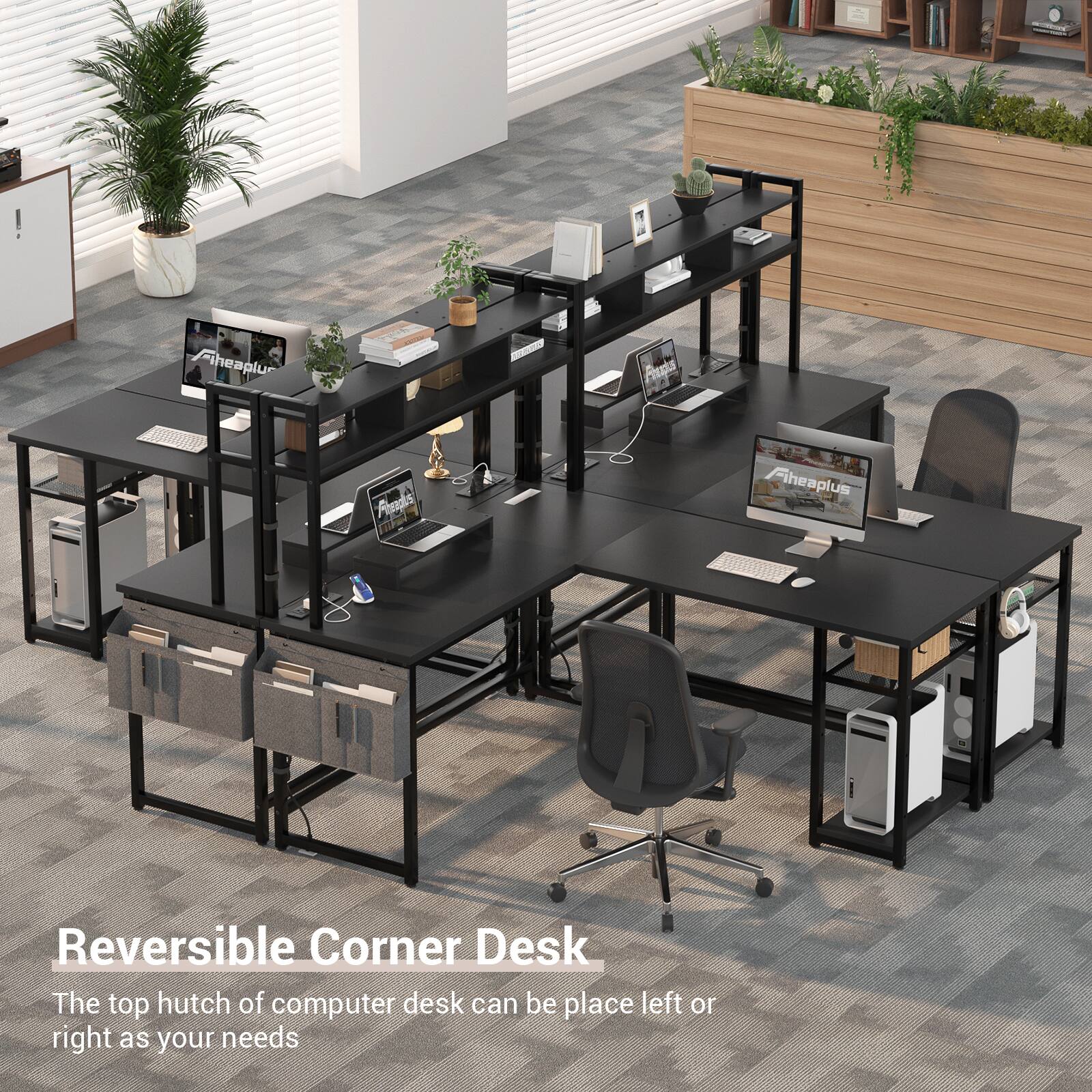 Reversible Corner Desk

The top hutch of computer desk can be placed left or right as your needs