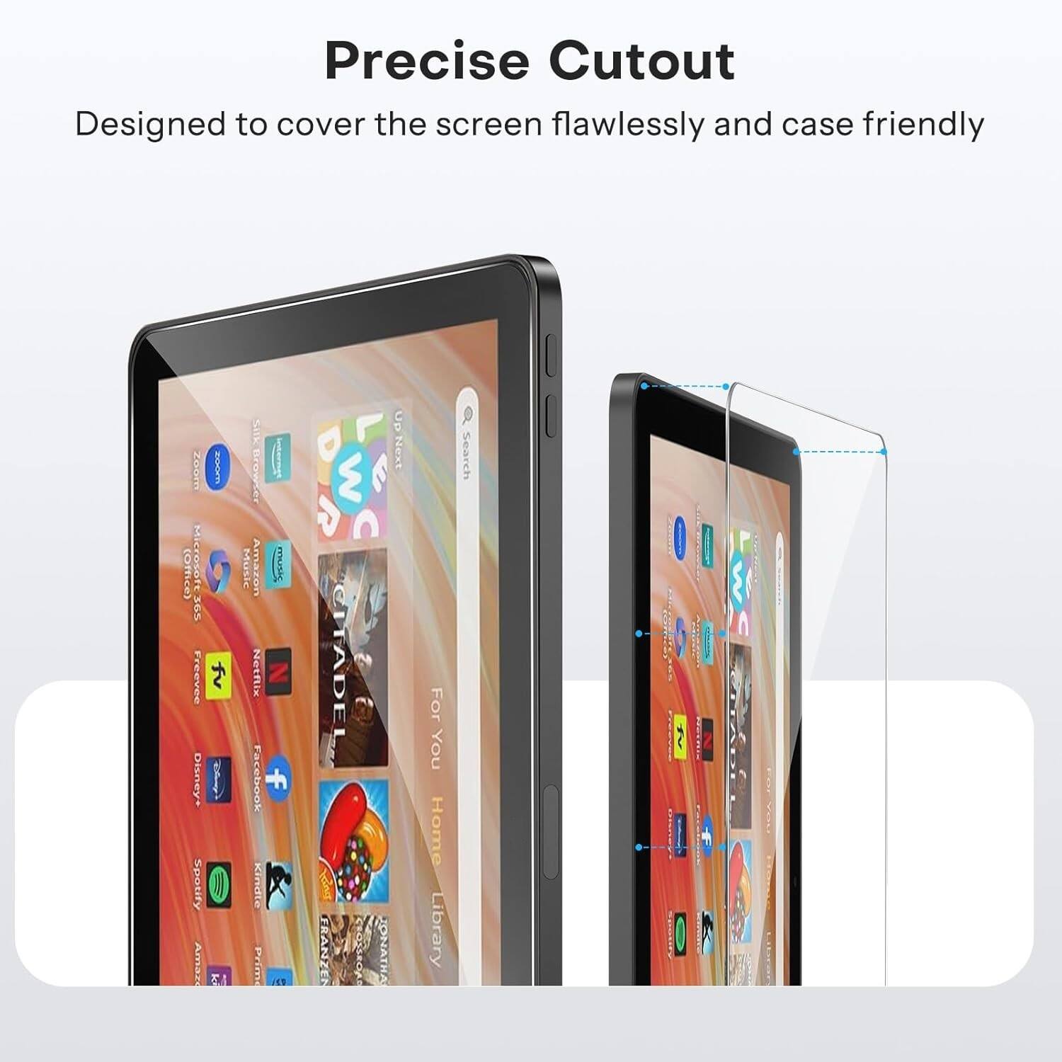 Precise Cutout Designed to cover the screen flawlessly and case friendly. Zoom (oftice) Hinsolt 36s Freevee Disney+ Spotify Amaz SAmniE fv Z F Siktrowce Muste Amaran SP Notflix Z Facebook f Kindle PrisTe 1. Up Next W S  CITADEL Tr FRANZEN ZEN CEOSLON A JONATHA For You Home Library Search.