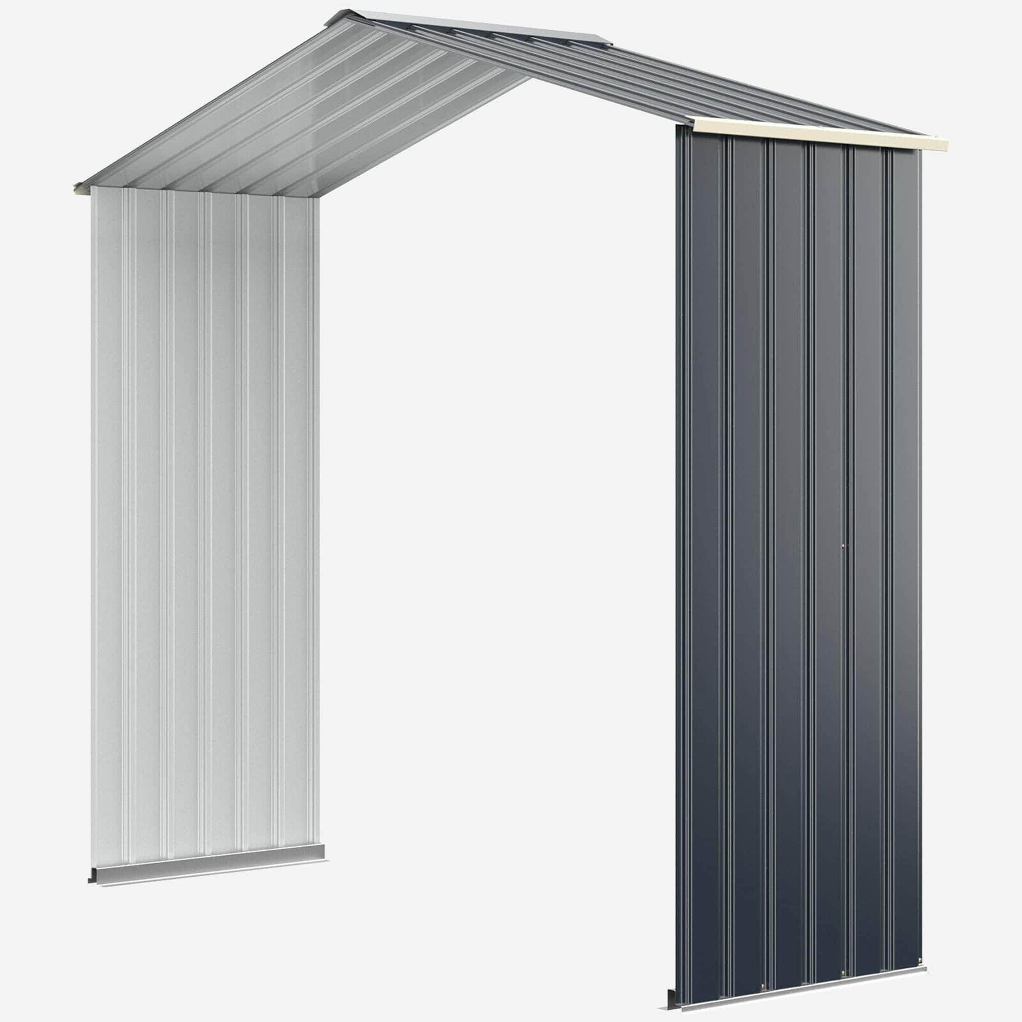Gymax - Outdoor Storage Shed Extension Kit for 7 ft Shed Width Grey - Gray