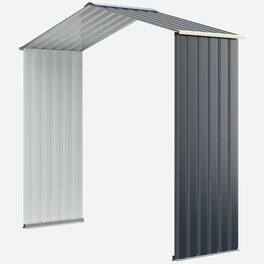 Gymax - Outdoor Storage Shed Extension Kit for 7 ft Shed Width Grey - Gray