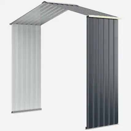 Front. Gymax - Gymax Outdoor Storage Shed Extension Kit for 7 ft Shed Width Grey - Grey.
