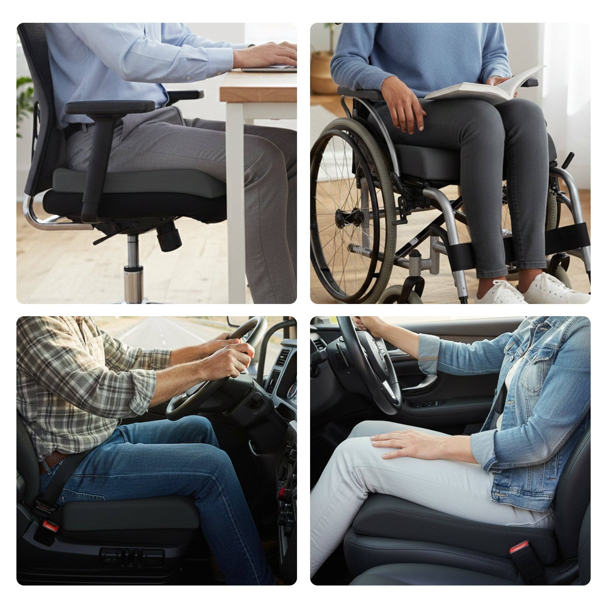 Alt View 9. Cheer Collection - Memory Foam Seat Cushion - Extra Large Non Slip Butt Pad for Chair, Car Seat, Wheel Chair & More - With Removable - Gray.