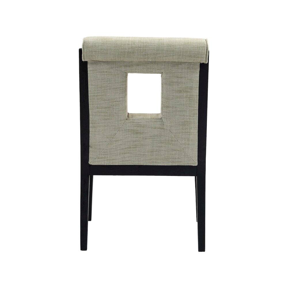 Alt View 4. Meridian Furniture - Gwendolyn Green Linen Textured Fabric Dining Arm Chair - Green.