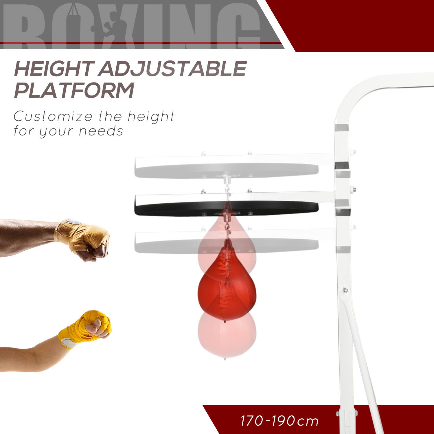 **HEIGHT ADJUSTABLE PLATFORM**

Customize the height for your needs

170-190 cm
