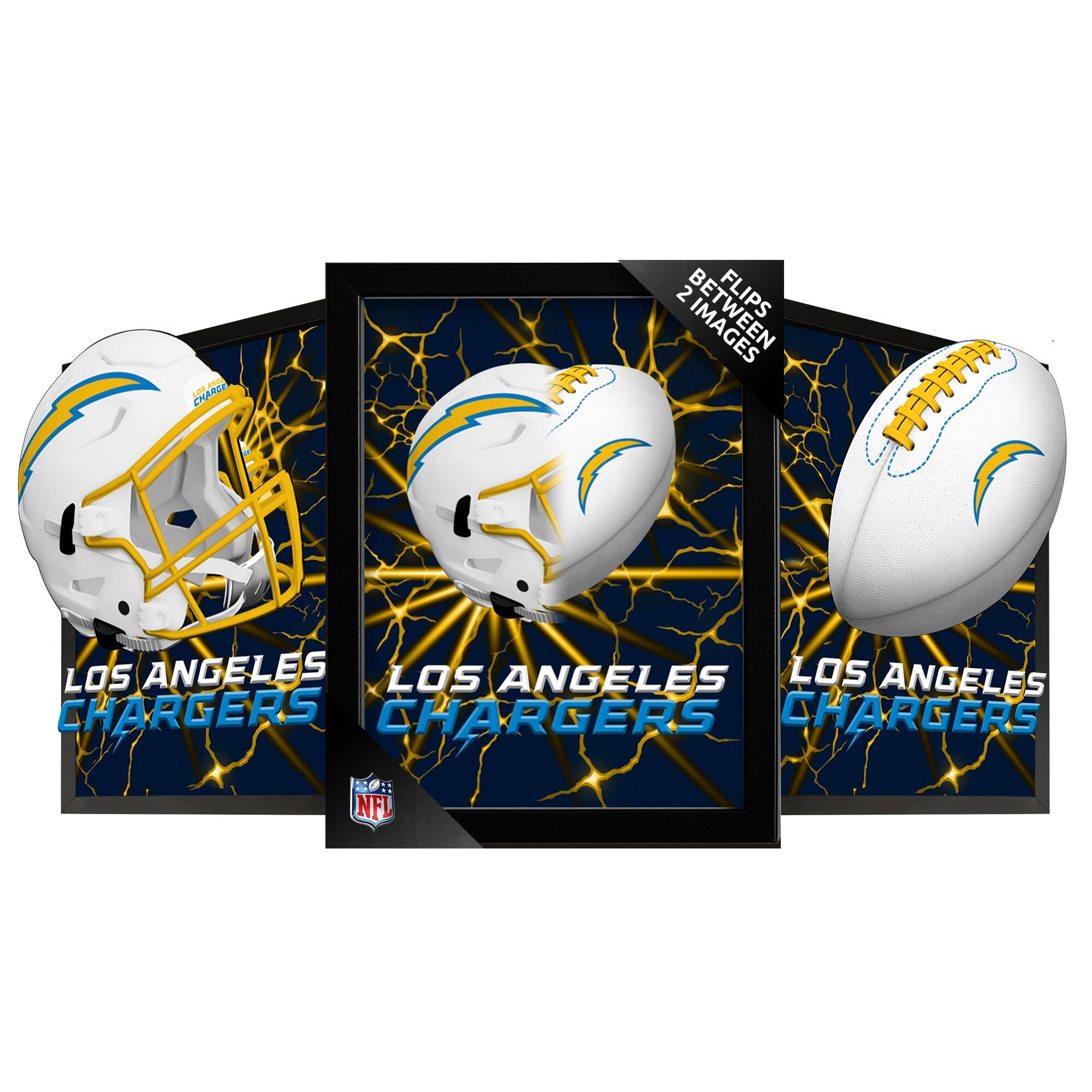 Los Angeles Chargers 14" x 18" Framed 3D Lenticular Art