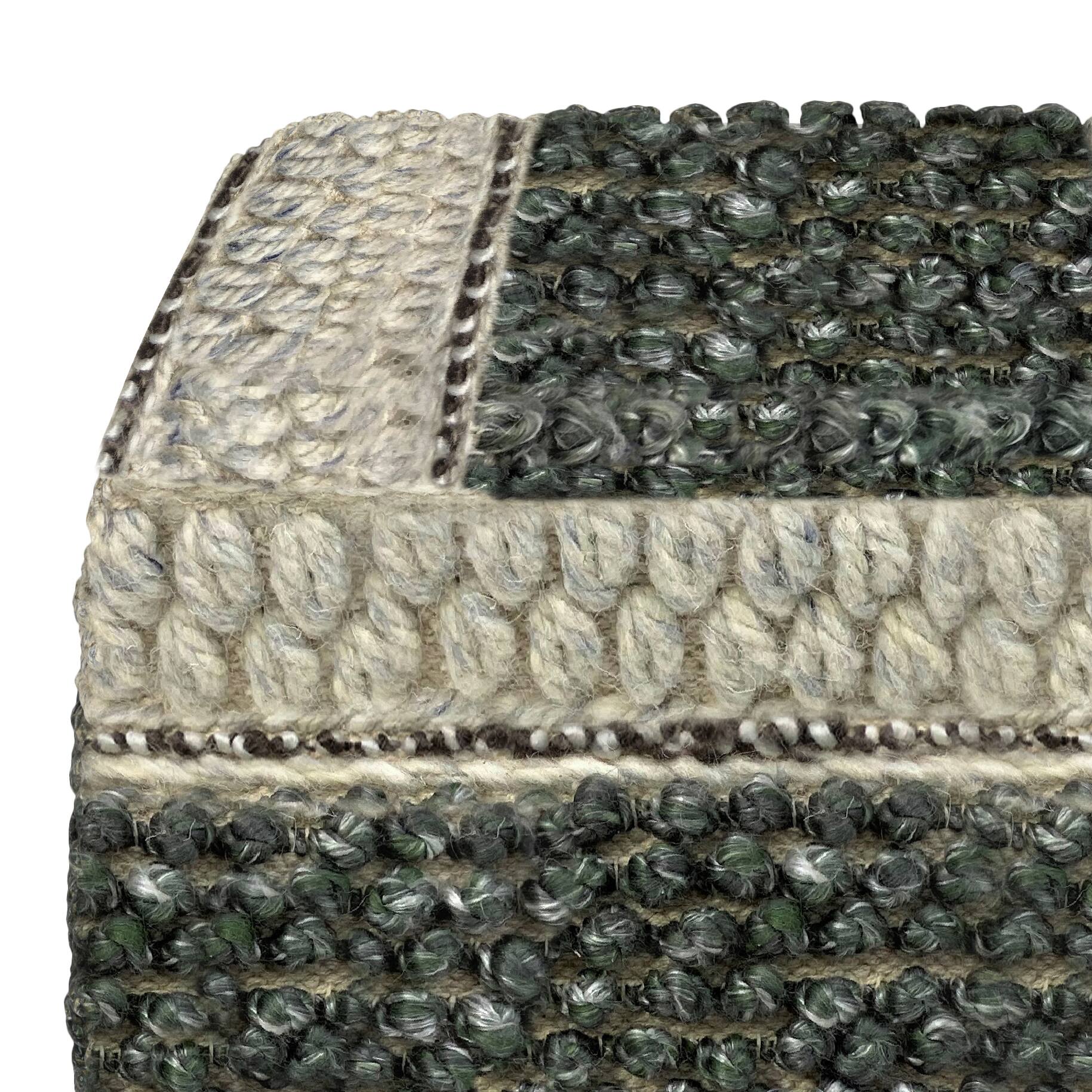 Alt View 11. Simpli Home - Grady Square Pouf - Green and Natural.