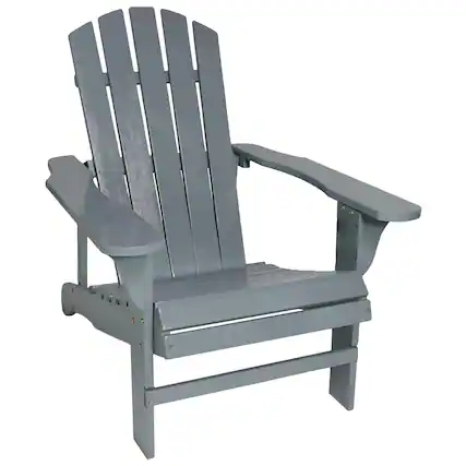 Front. Sunnydaze - Coastal Bliss Fir Wood Adirondack Chair - Gray.
