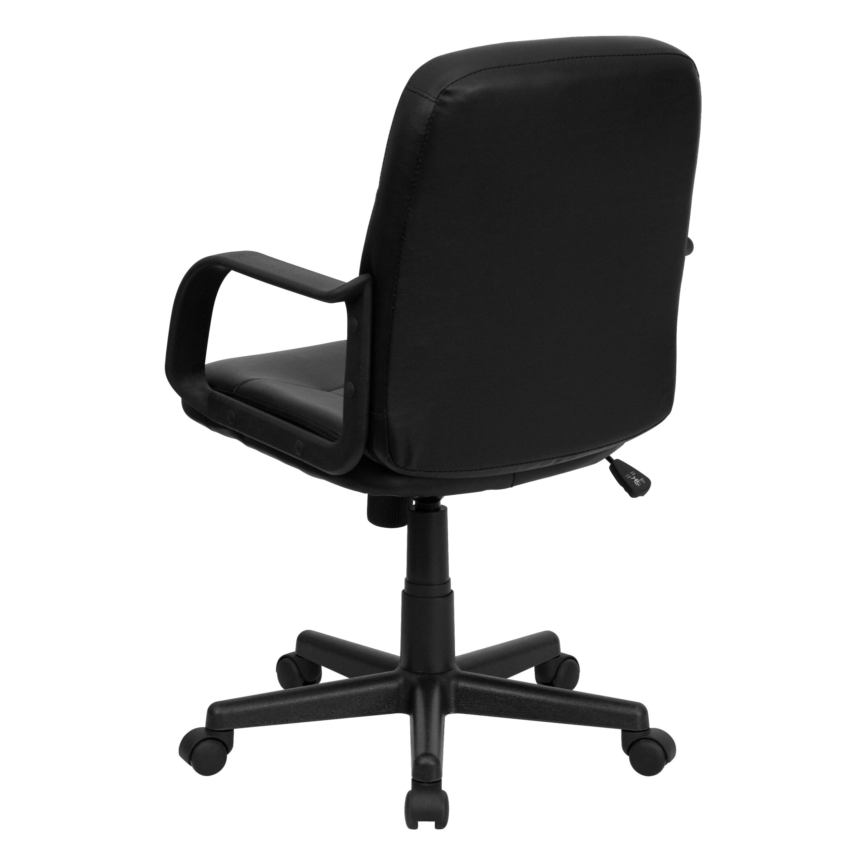 Alt View 5. Emma + Oliver - Mid-Back Glove Vinyl Executive Swivel Office Chair with Arms - Black.