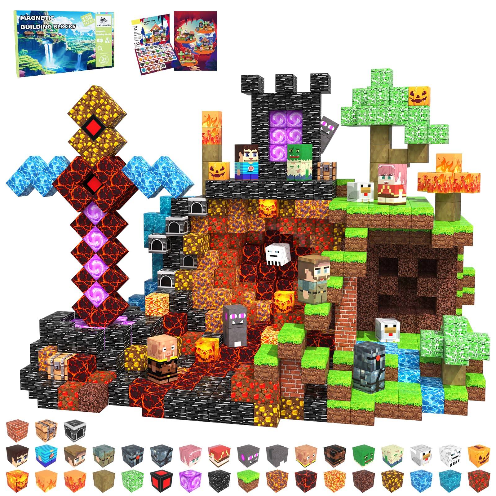 Leash Valley 100 Magnetic Blocks Building Toys For Stacking Stem ...