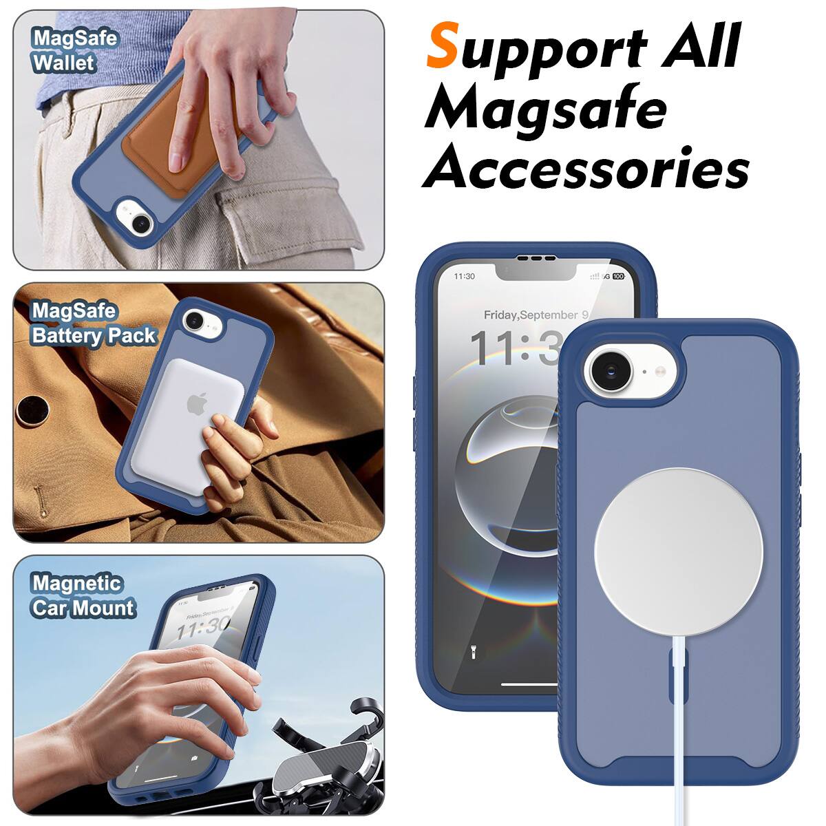 MagSafe Wallet Support All MagSafe Accessories

11:00 a.m. MagSafe Battery Pack

Friday, September 9

11:30 Magnetic Car Mount