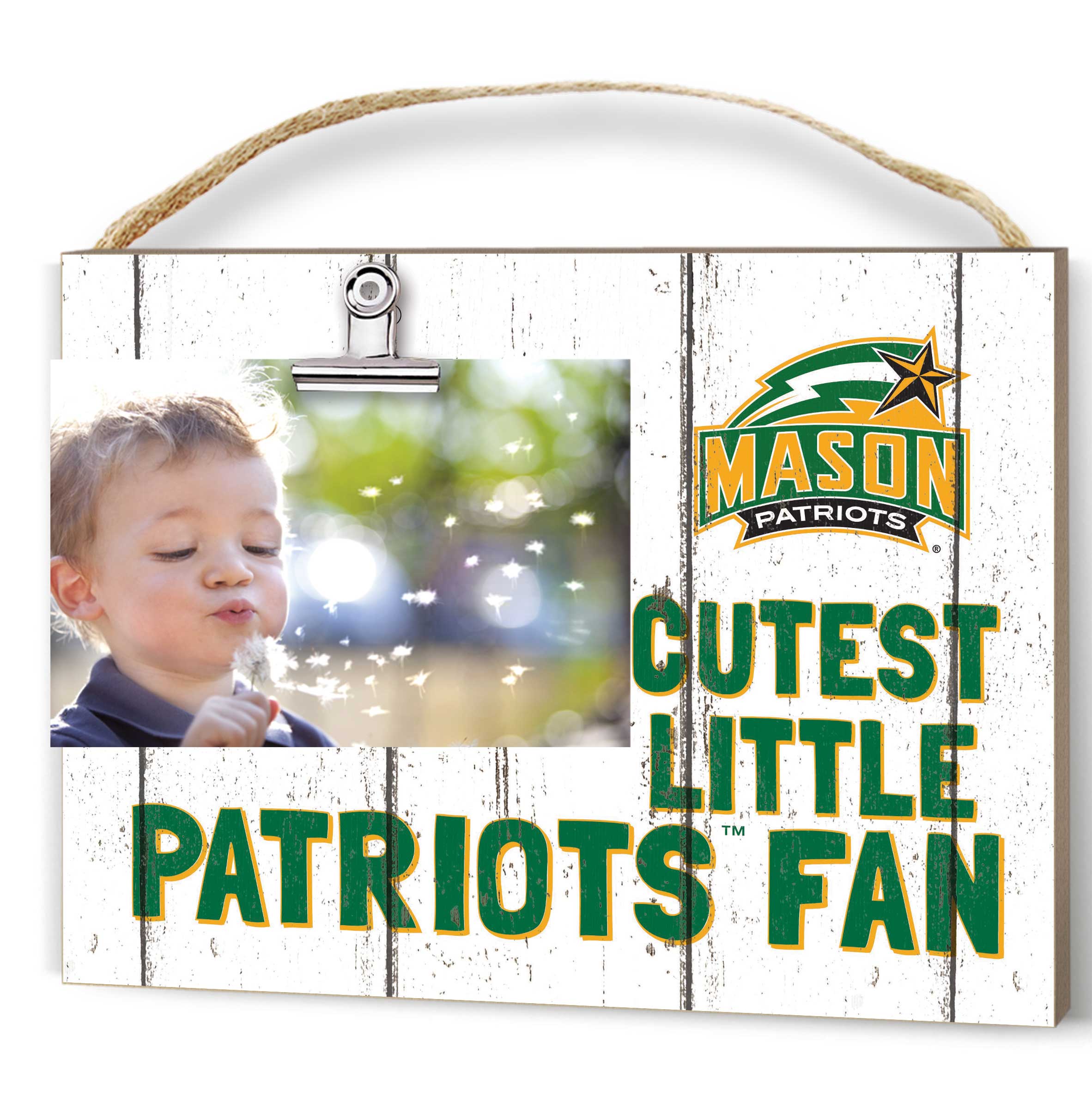 Jardine - George Mason Patriots 8'' x 10'' Cutest Little Weathered Logo Clip Photo Frame - White