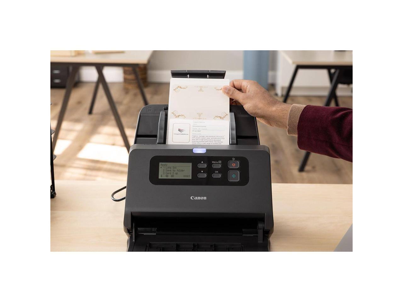 Ready - Lone DE  
Save to folder - Care  
2 4 : 0000  
Memu B CK O  
Canon